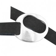 DQ Metall Schnalle für flaches band - 14x12mm - Antik silber 